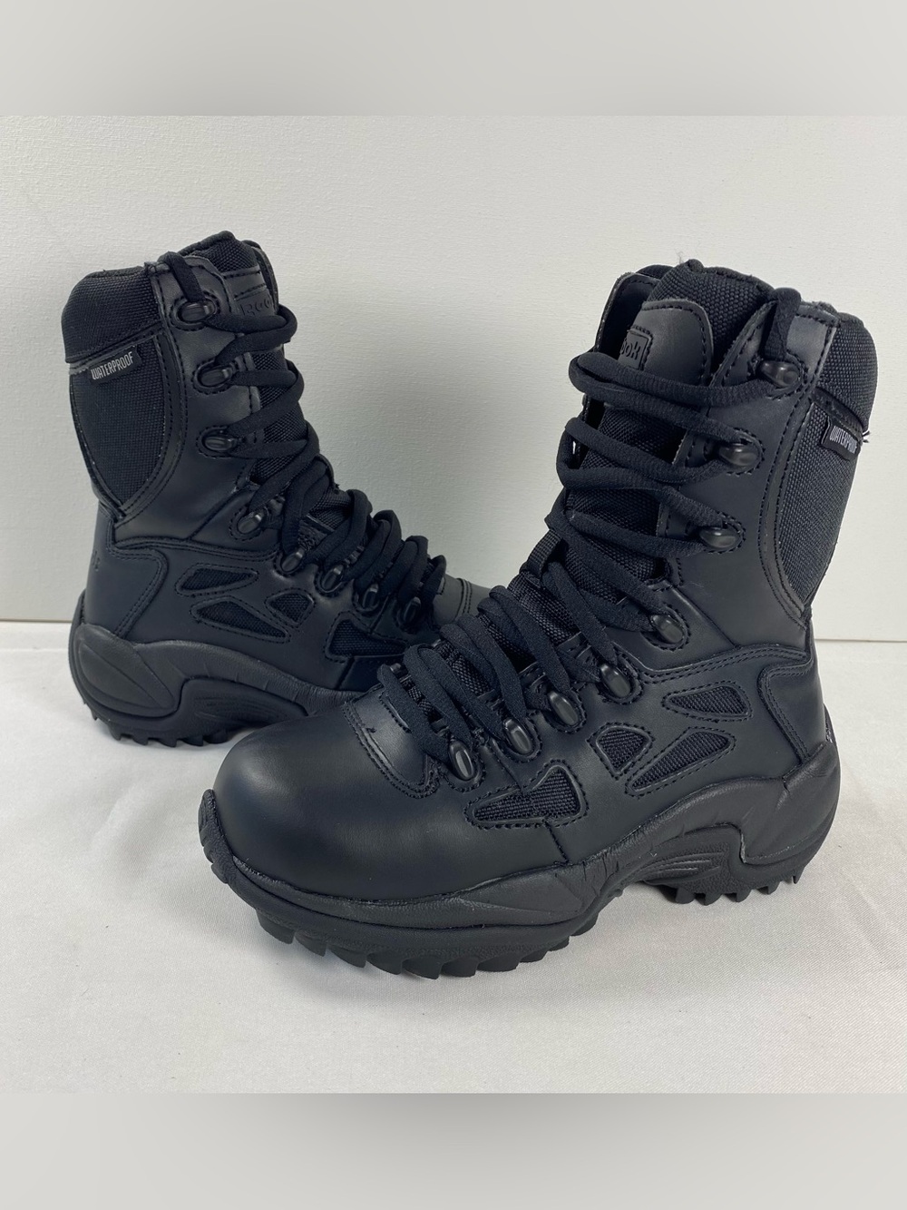 Reebok RB8877 Rapid Response 8” Waterproof Side Zip Boots Mens 3M Womens 5M